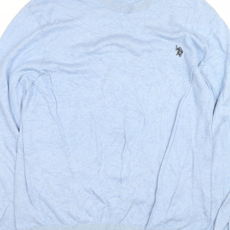 U.S. Polo Assn. Men’s Blue 2XL Crew Neck Logo Pullover Jumper