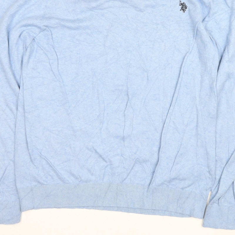 U.S. Polo Assn. Men’s Blue 2XL Crew Neck Logo Pullover Jumper