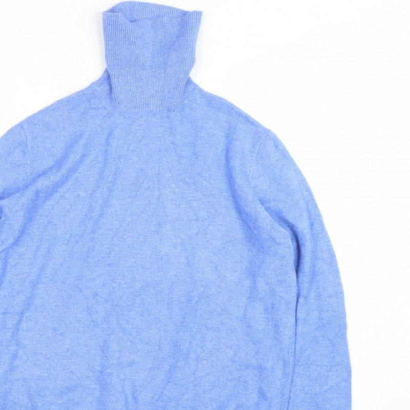 Marks and Spencer Women Blue S Roll Neck Knit Pullover Jumper