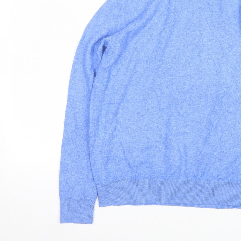 Marks and Spencer Women Blue S Roll Neck Knit Pullover Jumper