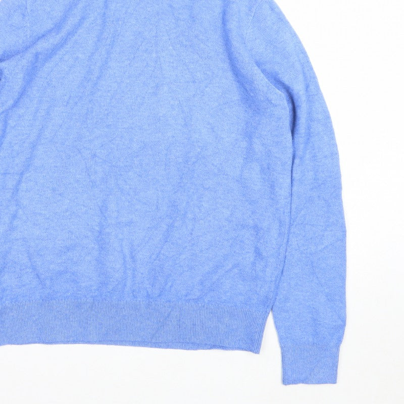 Marks and Spencer Women Blue S Roll Neck Knit Pullover Jumper