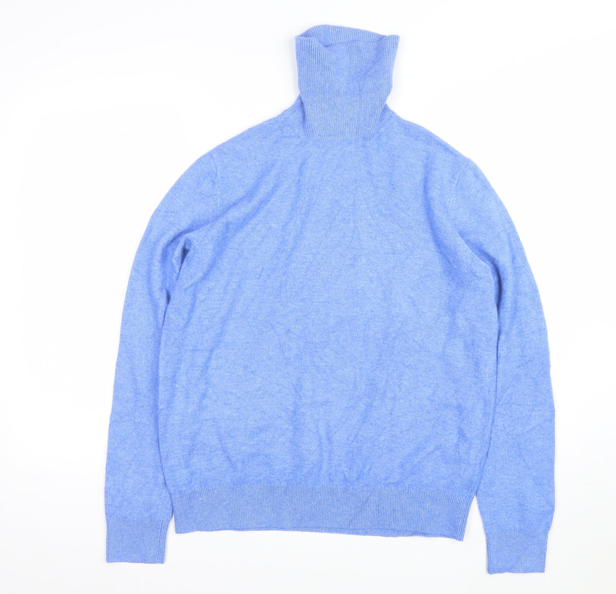 Marks and Spencer Women Blue S Roll Neck Knit Pullover Jumper