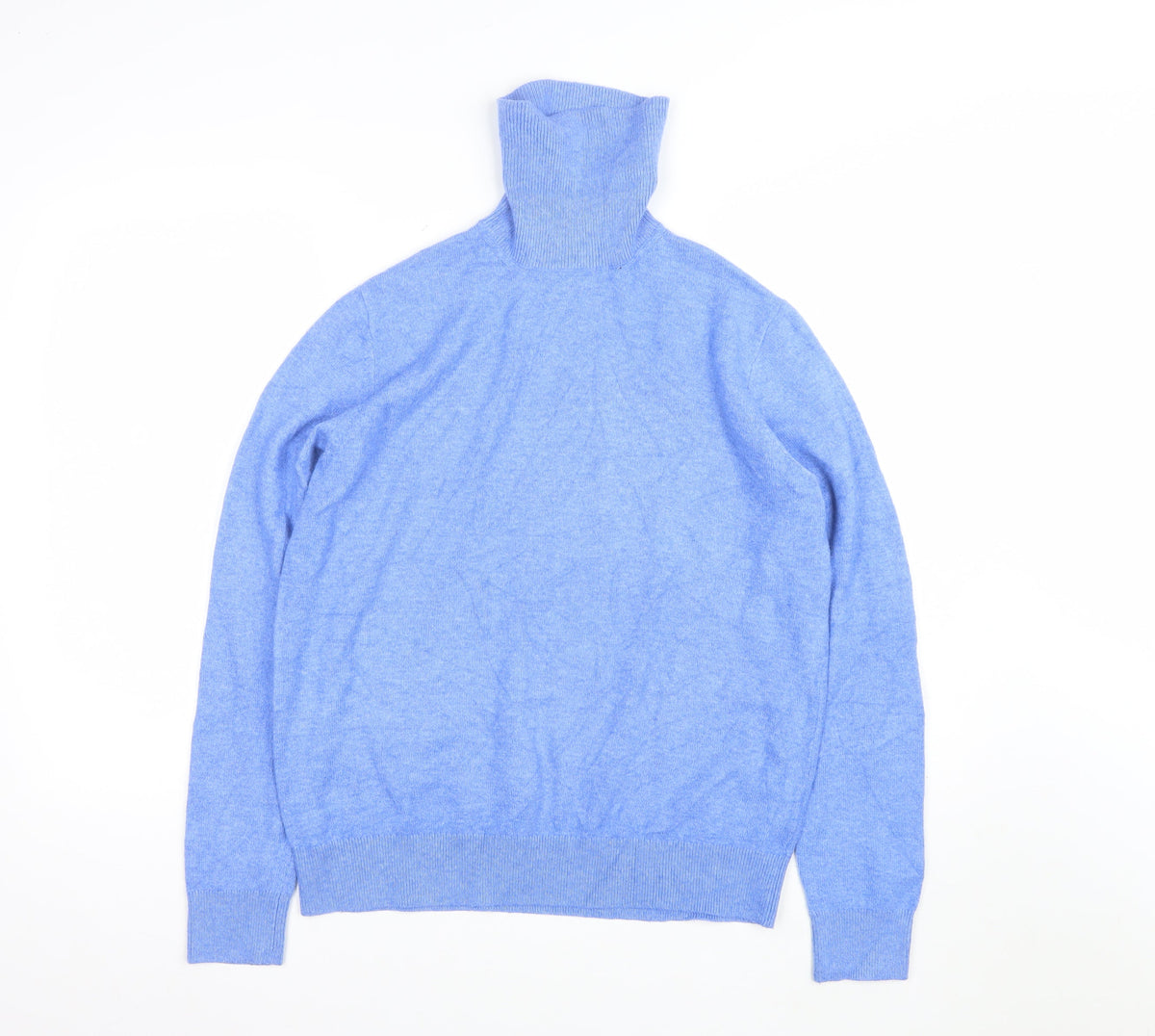 Marks and Spencer Women Blue S Roll Neck Knit Pullover Jumper