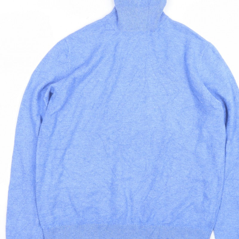 Marks and Spencer Women Blue S Roll Neck Knit Pullover Jumper