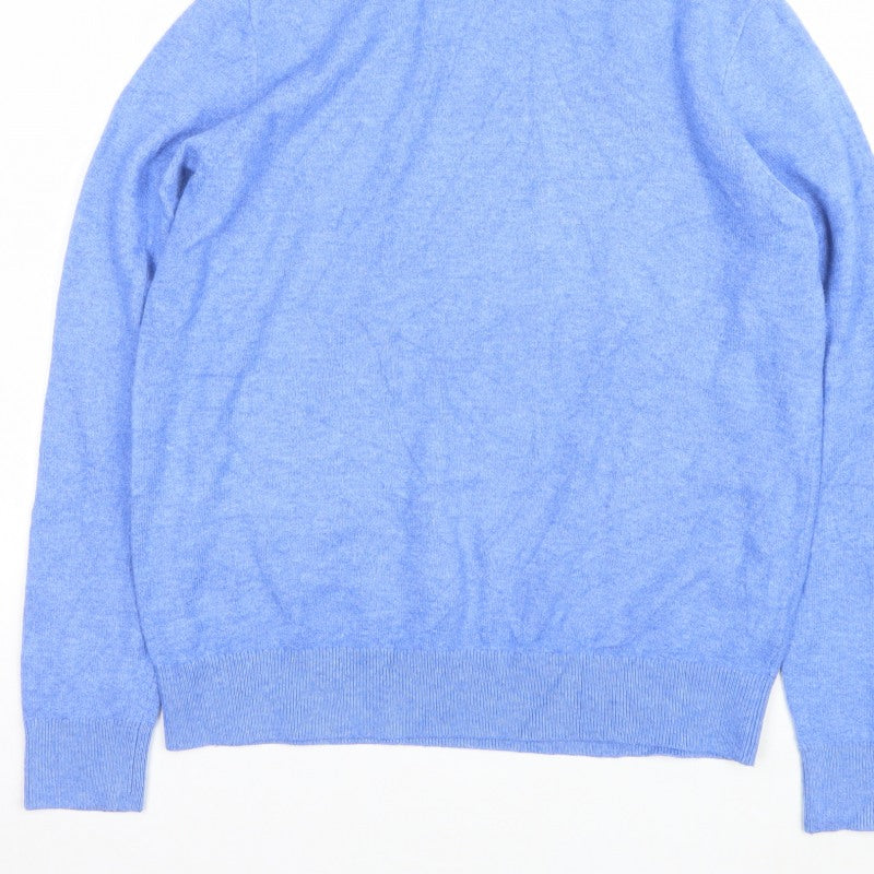 Marks and Spencer Women Blue S Roll Neck Knit Pullover Jumper