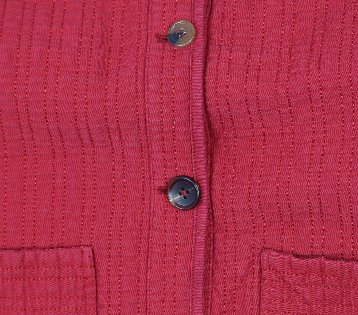 Oliver Bonas Women’s Red UK 12 Quilted Cotton Button Jacket