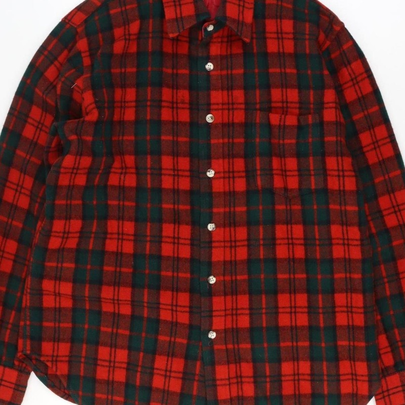 Fieldmaster Men’s Red Plaid Wool Lined Shirt Jacket L Vintage