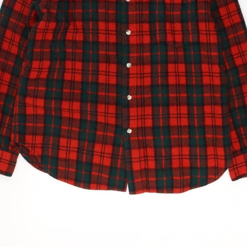 Fieldmaster Men’s Red Plaid Wool Lined Shirt Jacket L Vintage