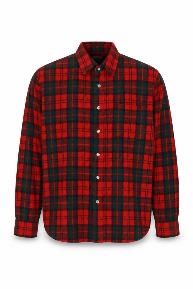 Fieldmaster Men’s Red Plaid Wool Lined Shirt Jacket L Vintage