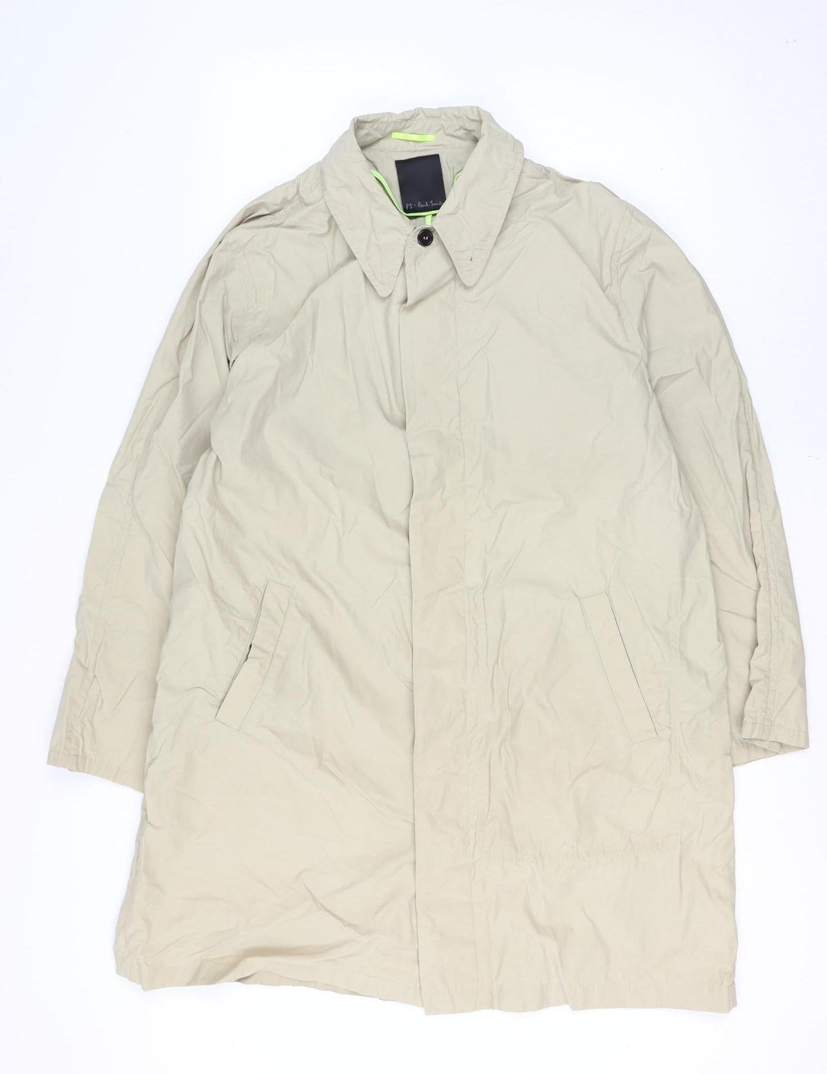 Paul Smith Men’s Beige XL Overcoat Lightweight Cotton Blend