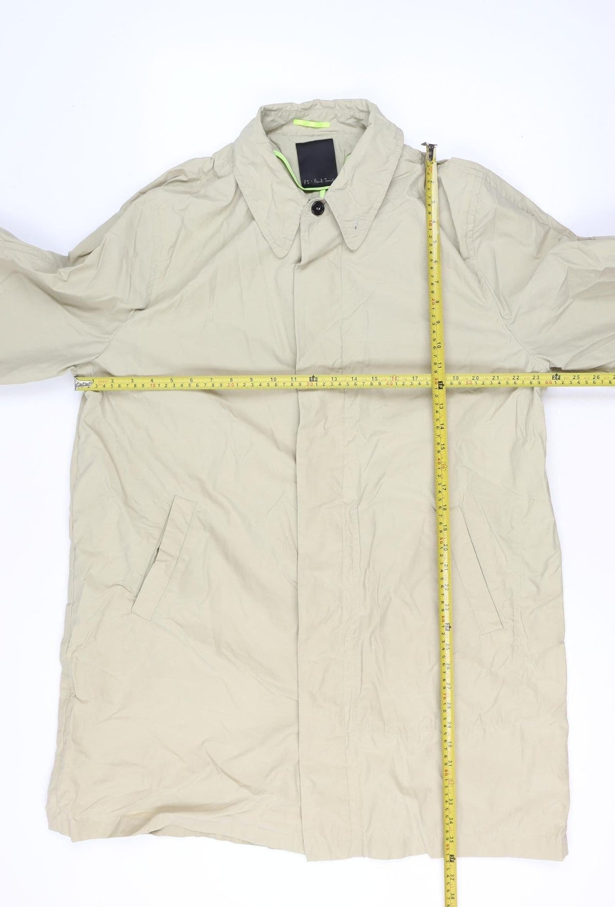 Paul Smith Men’s Beige XL Overcoat Lightweight Cotton Blend