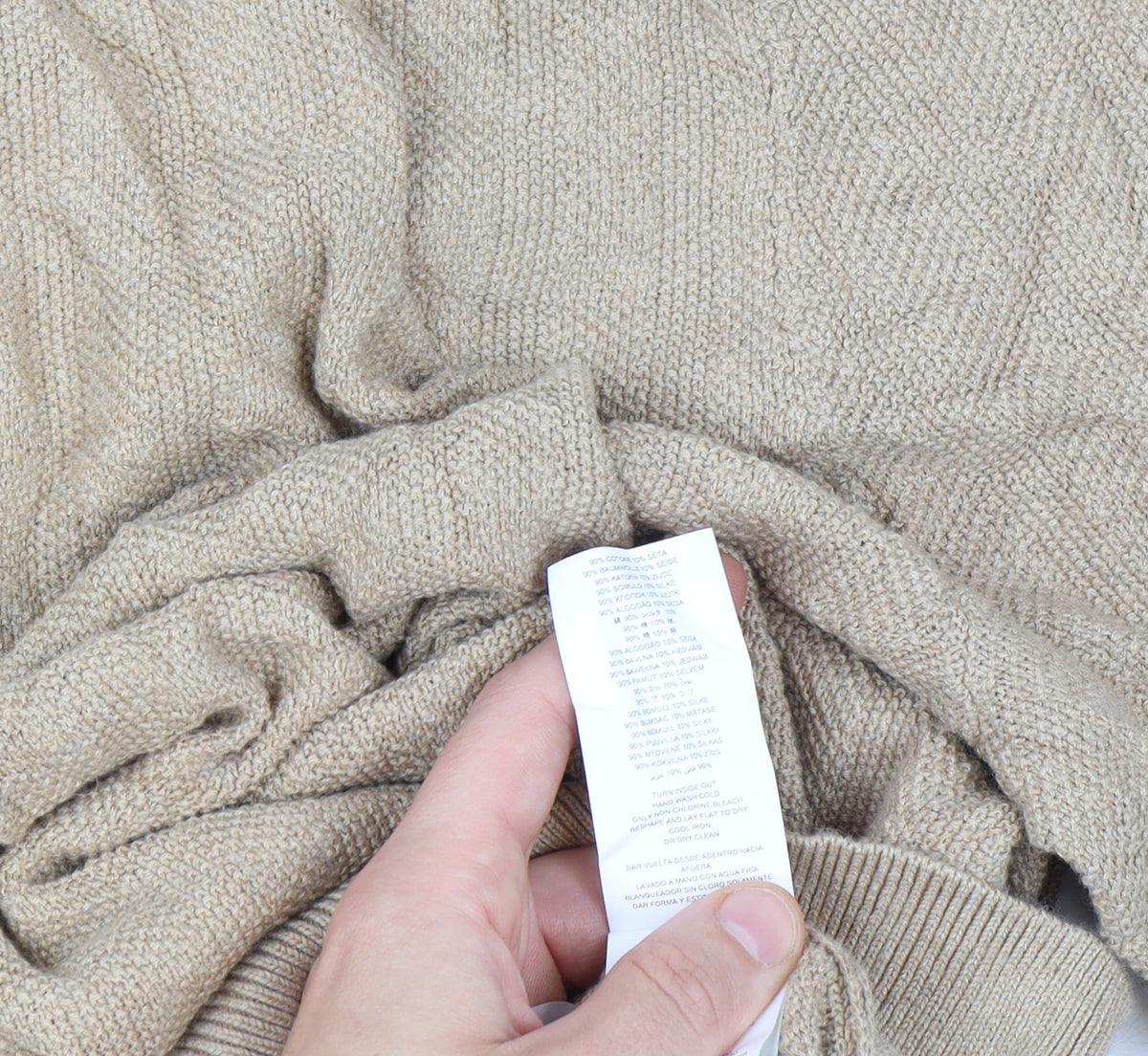 Michael Kors Men Beige M Short Sleeve Button Cardigan Cotton Silk Knit