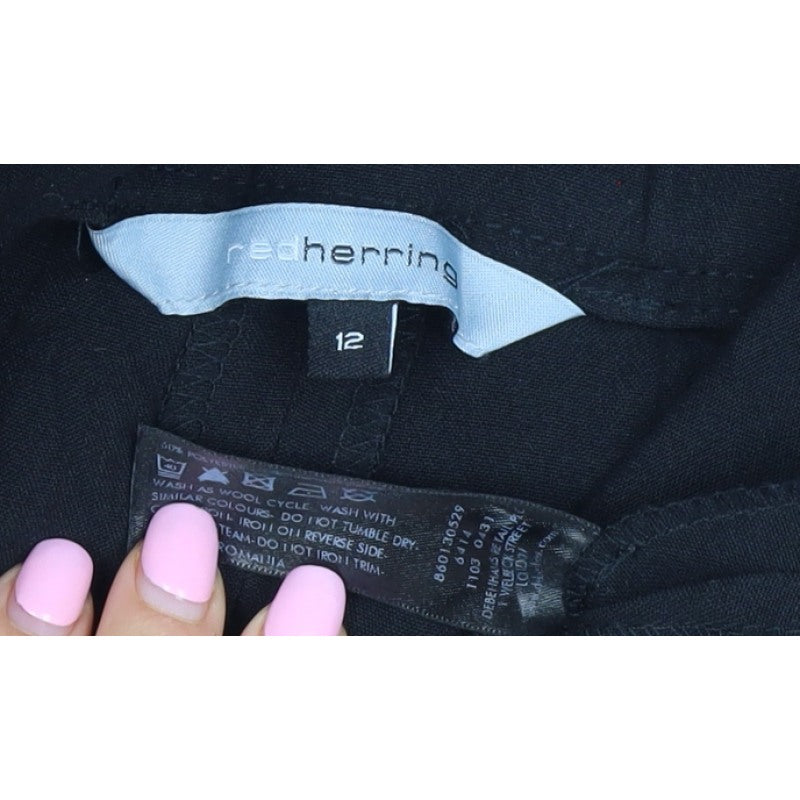 Red Herring Women’s Black Size 12 Tailored Straight Dress Trousers