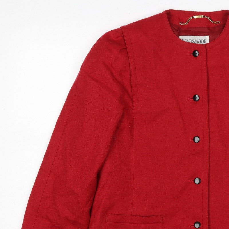 Windsmoor Women's Red Size 12 Wool Blend Tailored Suit Jacket