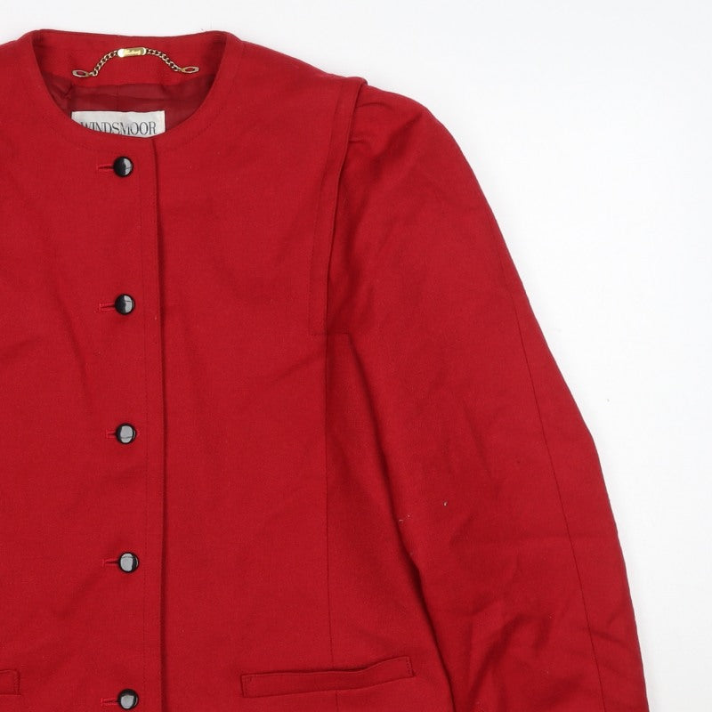 Windsmoor Women's Red Size 12 Wool Blend Tailored Suit Jacket