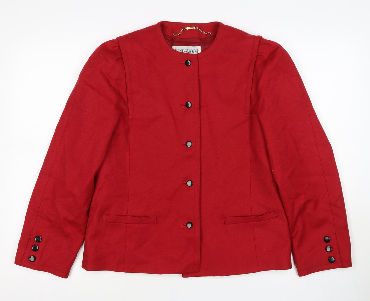 Windsmoor Women's Red Size 12 Wool Blend Tailored Suit Jacket