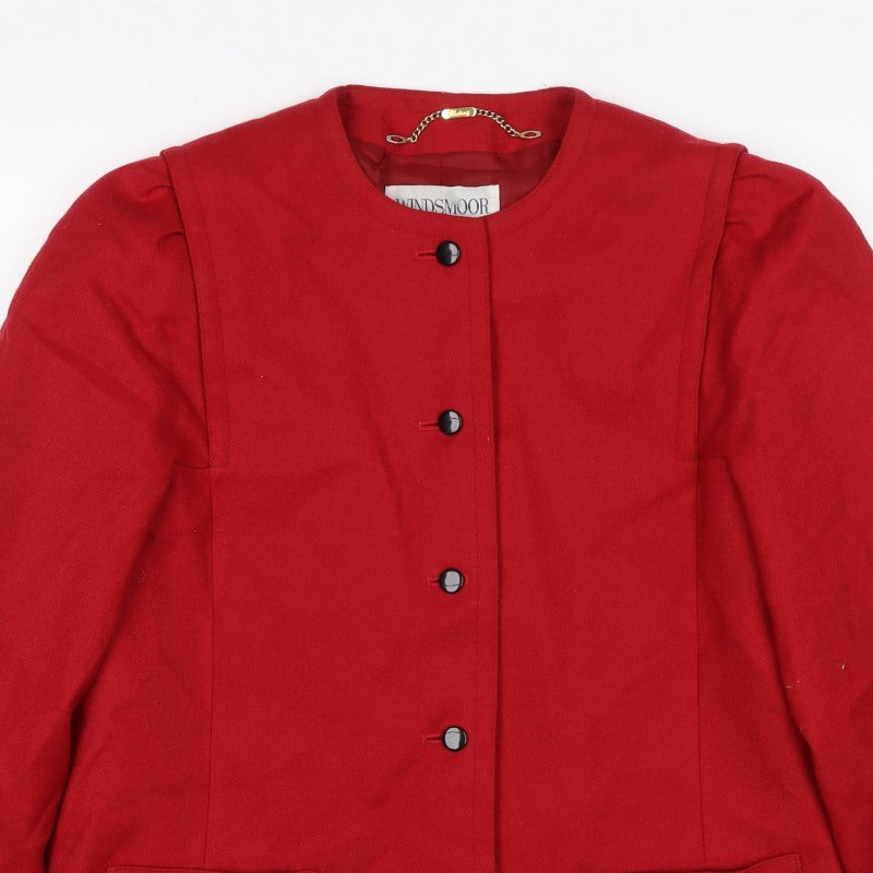Windsmoor Women's Red Size 12 Wool Blend Tailored Suit Jacket