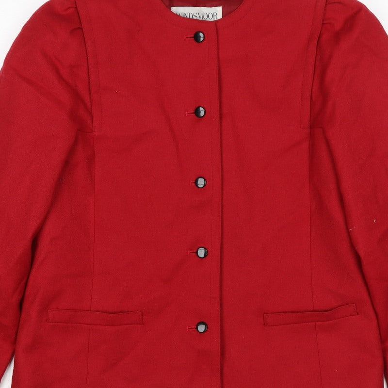 Windsmoor Women's Red Size 12 Wool Blend Tailored Suit Jacket