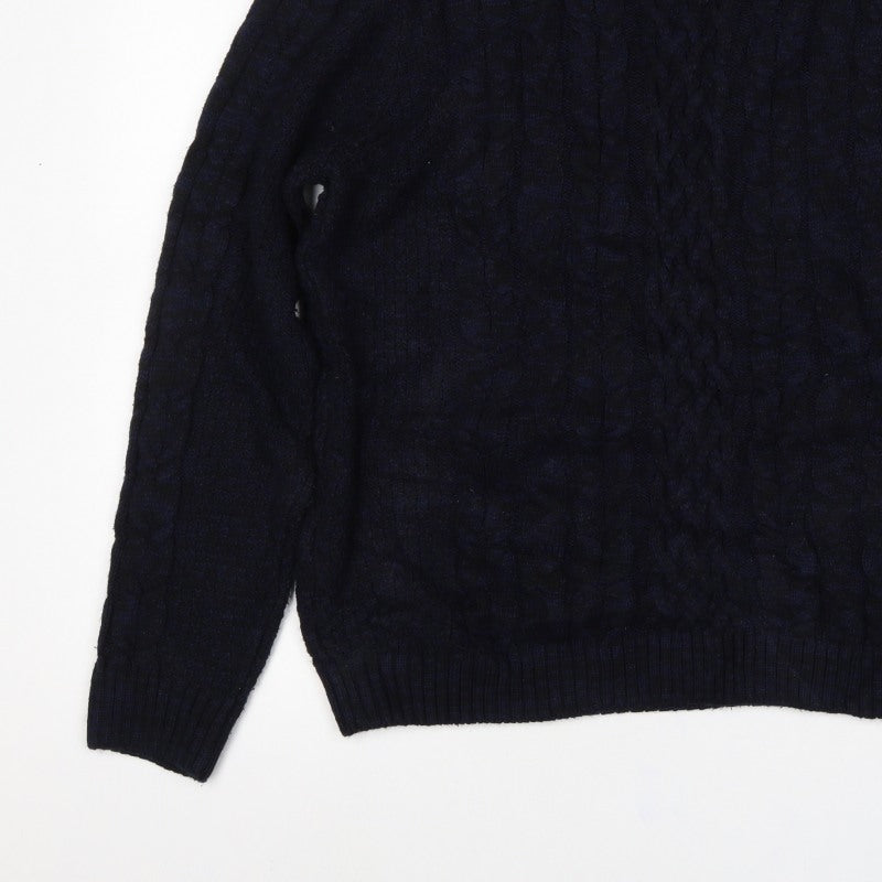 River Island Women’s Navy XS Cable-Knit Crew Neck Pullover Jumper