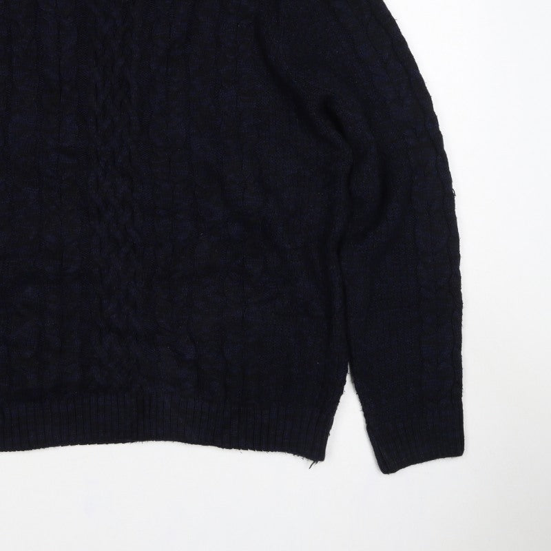 River Island Women’s Navy XS Cable-Knit Crew Neck Pullover Jumper