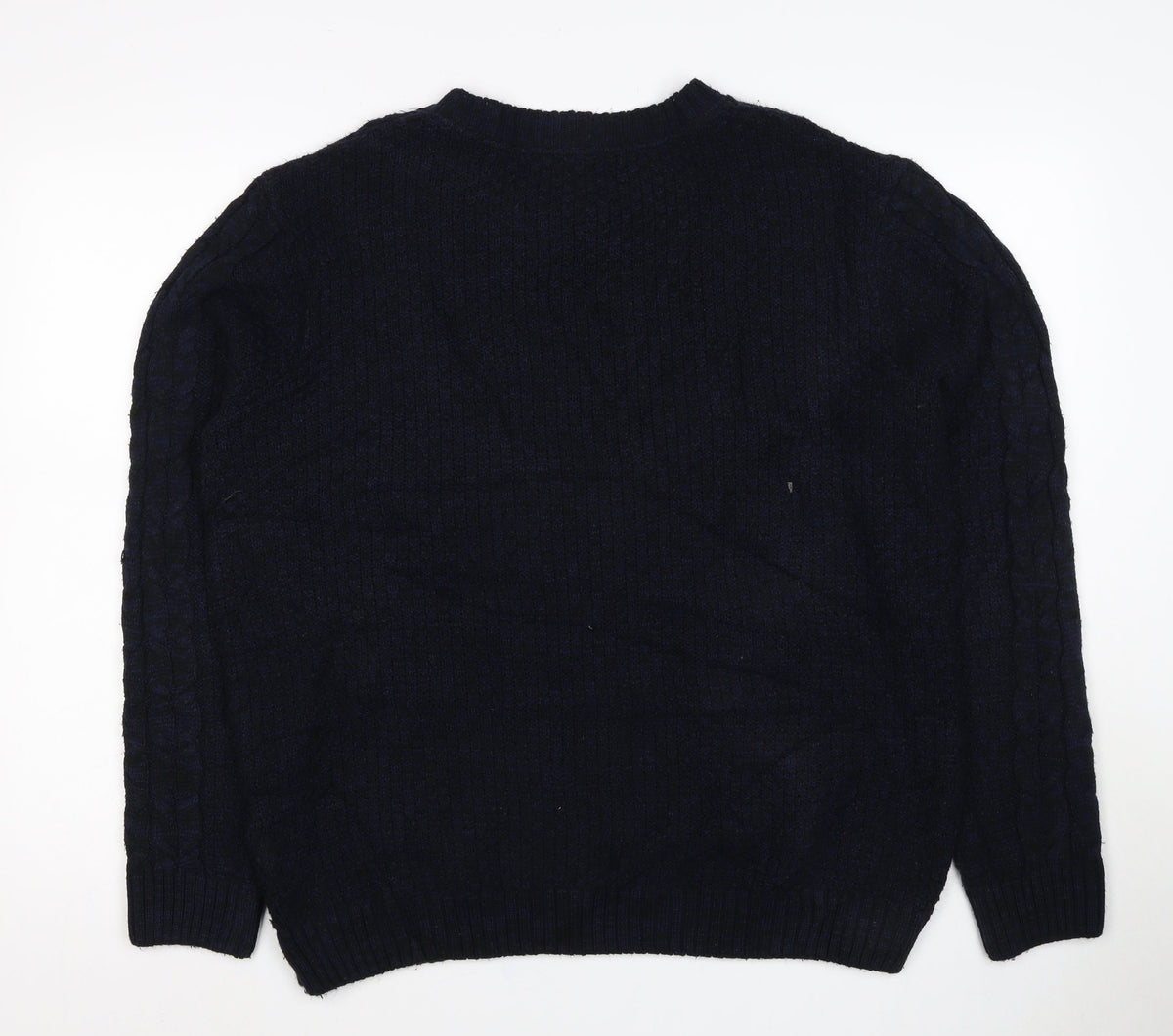 River Island Women’s Navy XS Cable-Knit Crew Neck Pullover Jumper
