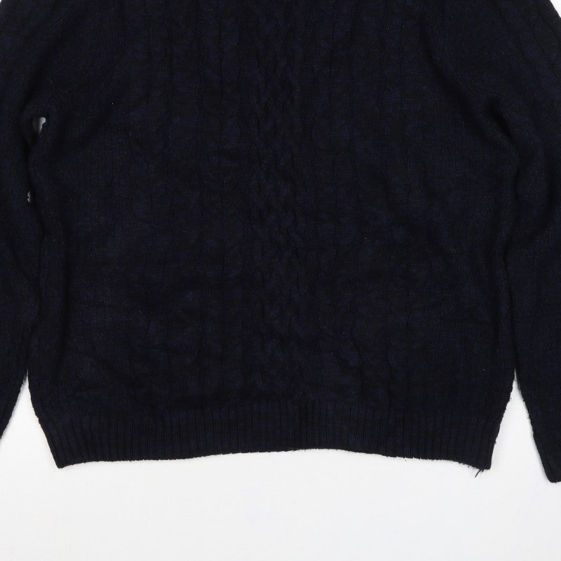 River Island Women’s Navy XS Cable-Knit Crew Neck Pullover Jumper