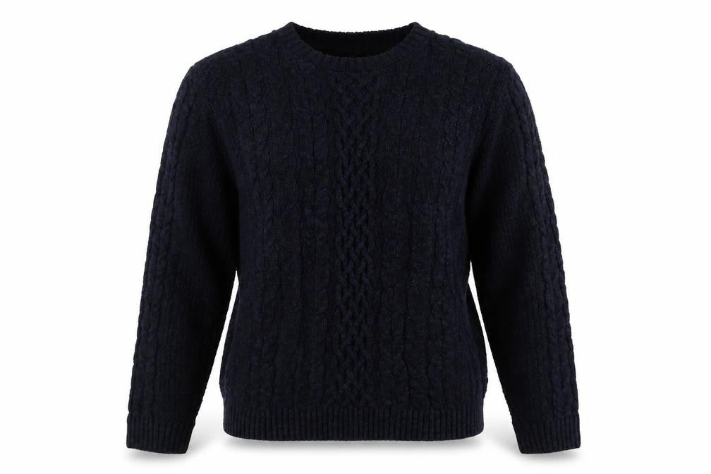 River Island Women’s Navy XS Cable-Knit Crew Neck Pullover Jumper