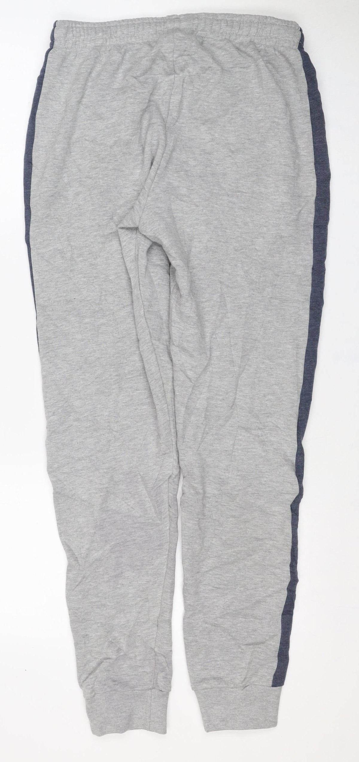 Puma Men’s Grey M Sweatpants Navy Side Stripe Elastic Waist