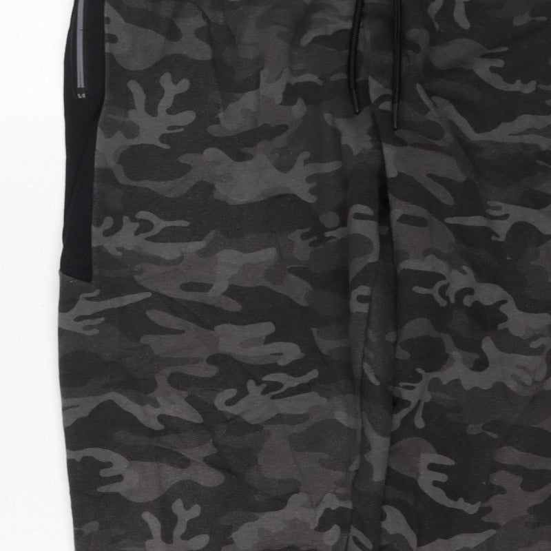 Everlast Men's Black Camo XL Jogger Sweatpants Drawstring Zip Pockets