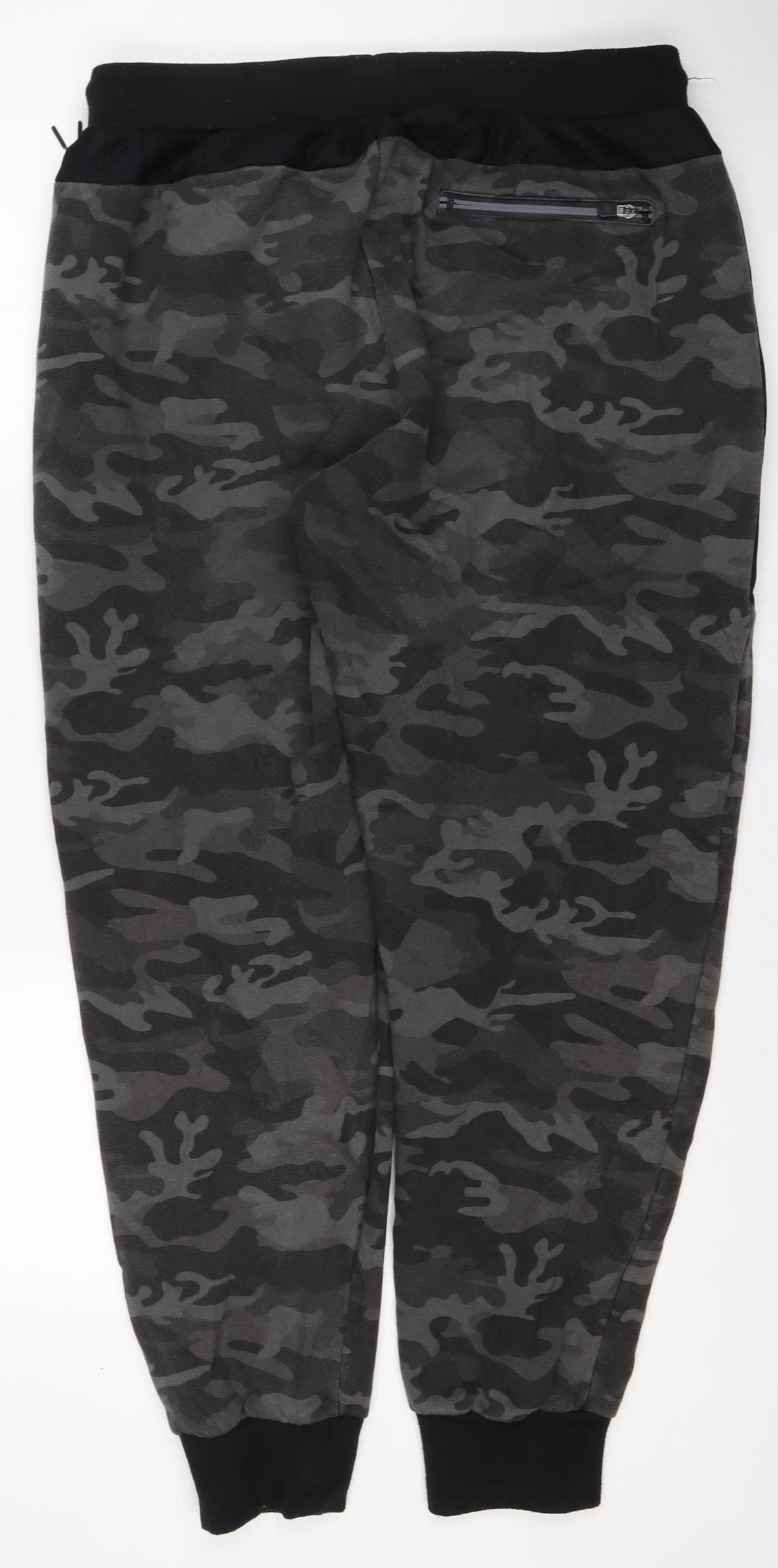 Everlast Men's Black Camo XL Jogger Sweatpants Drawstring Zip Pockets