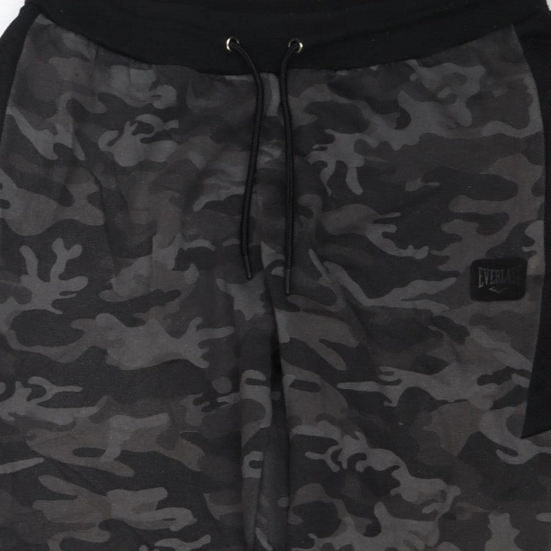 Everlast Men's Black Camo XL Jogger Sweatpants Drawstring Zip Pockets