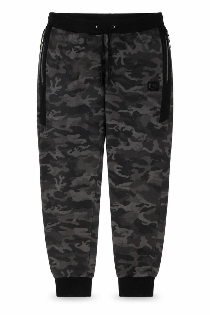 Everlast Men's Black Camo XL Jogger Sweatpants Drawstring Zip Pockets