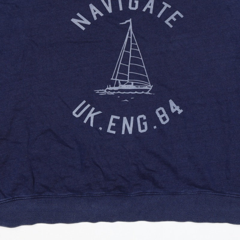Marks and Spencer Men’s Blue 2XL Pullover Nautical Graphic Sweatshirt