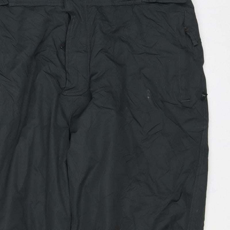 Parall Men's Black XL Ski Snow Bib Trousers Braces Zip Pockets