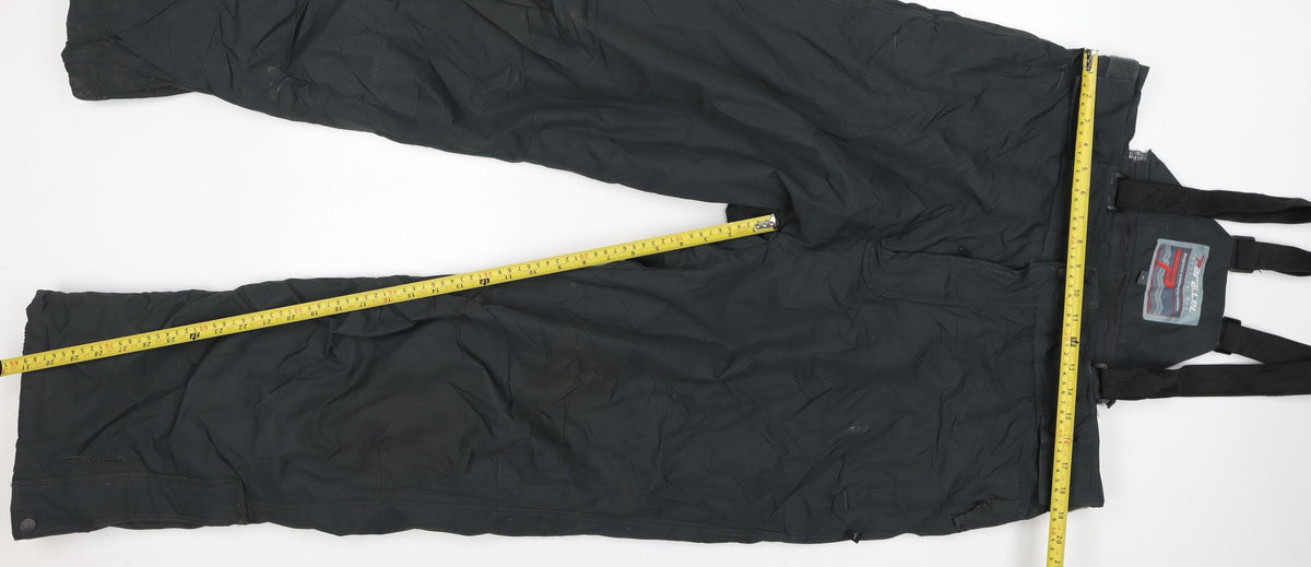 Parall Men's Black XL Ski Snow Bib Trousers Braces Zip Pockets