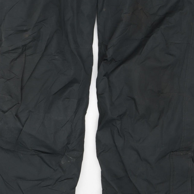 Parall Men's Black XL Ski Snow Bib Trousers Braces Zip Pockets