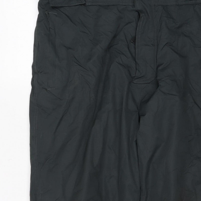Parall Men's Black XL Ski Snow Bib Trousers Braces Zip Pockets