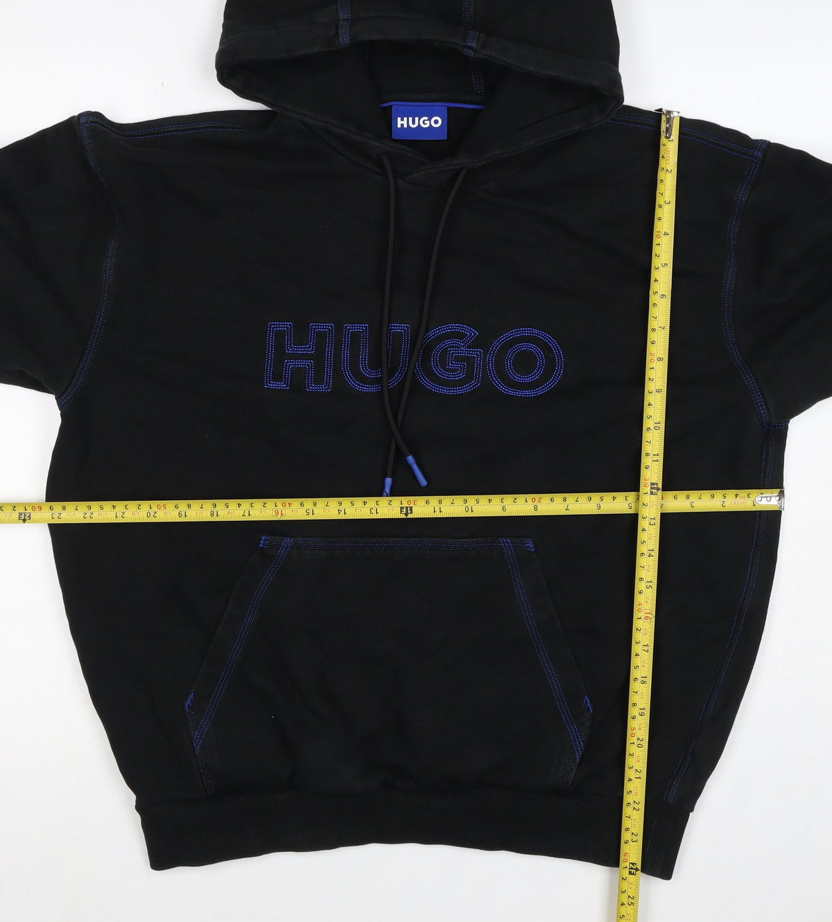 HUGO Men’s Black S Pullover Hoodie Embroidered Logo