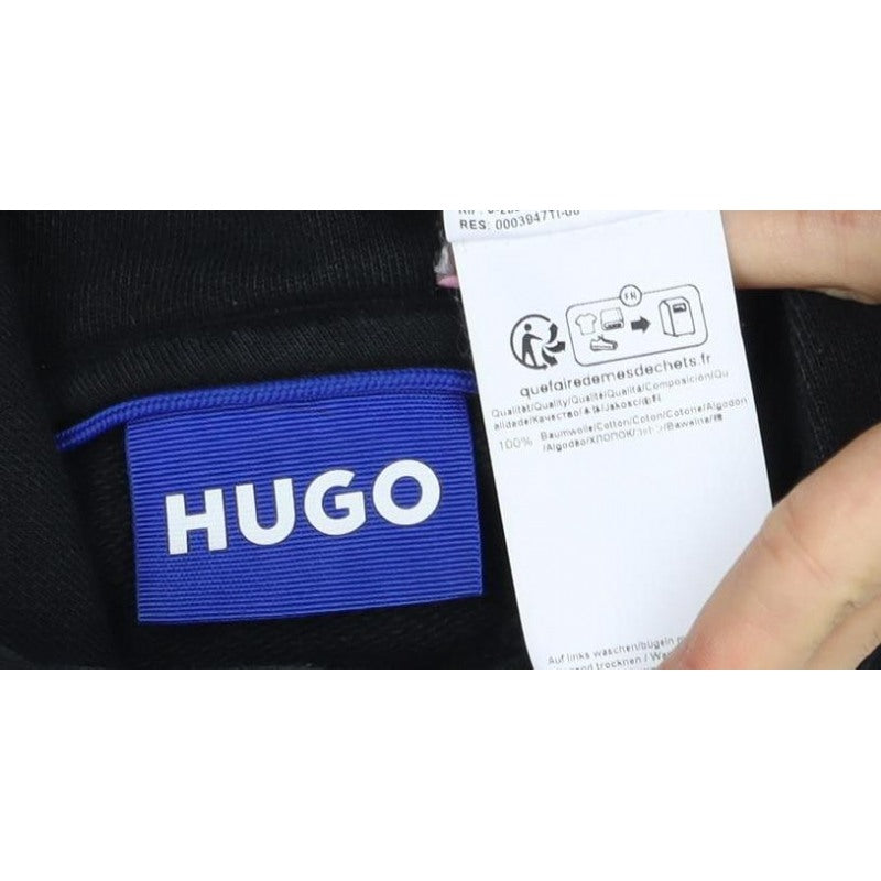HUGO Men’s Black S Pullover Hoodie Embroidered Logo