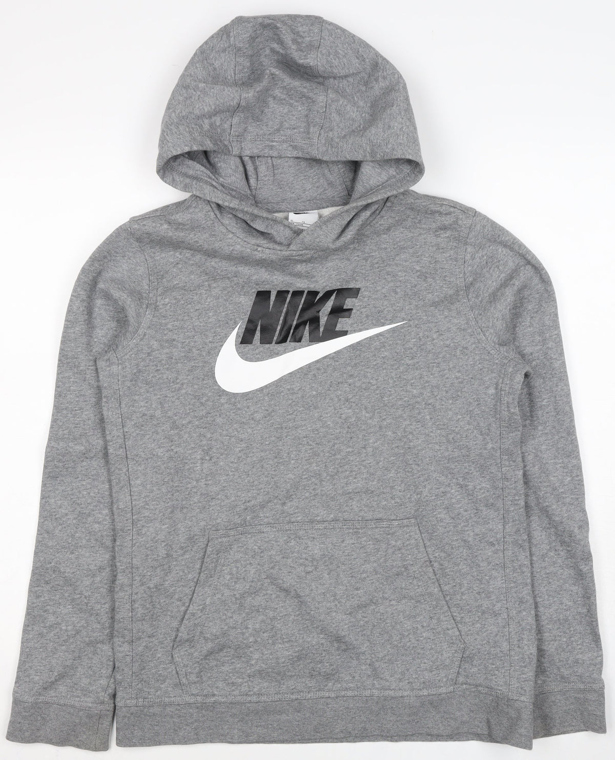 Nike Boys Grey XL Pullover Hoodie Logo Kangaroo Pocket