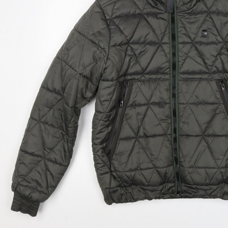 G-Star RAW Men's Green M Quilted Hooded Puffer Jacket