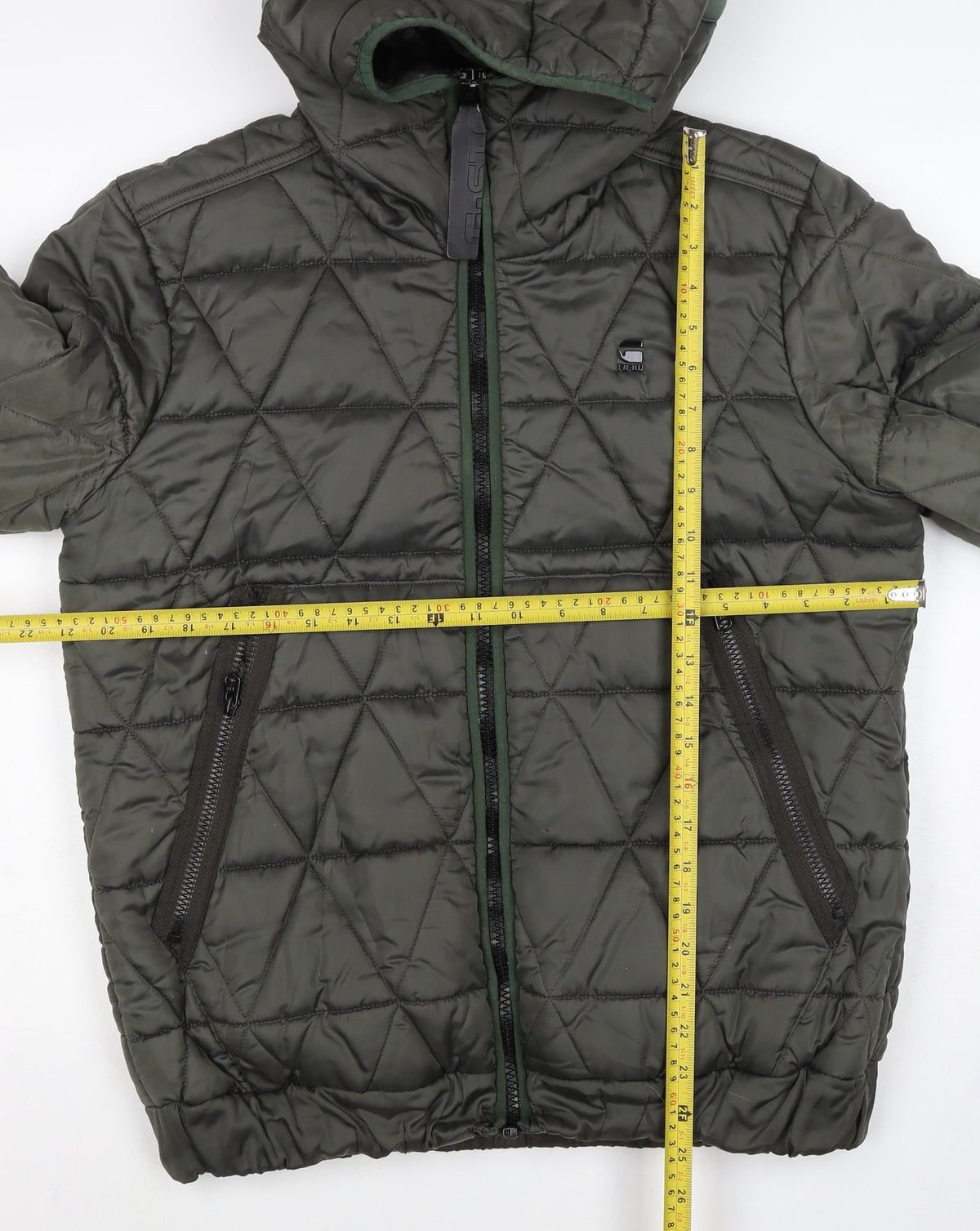 G-Star RAW Men's Green M Quilted Hooded Puffer Jacket