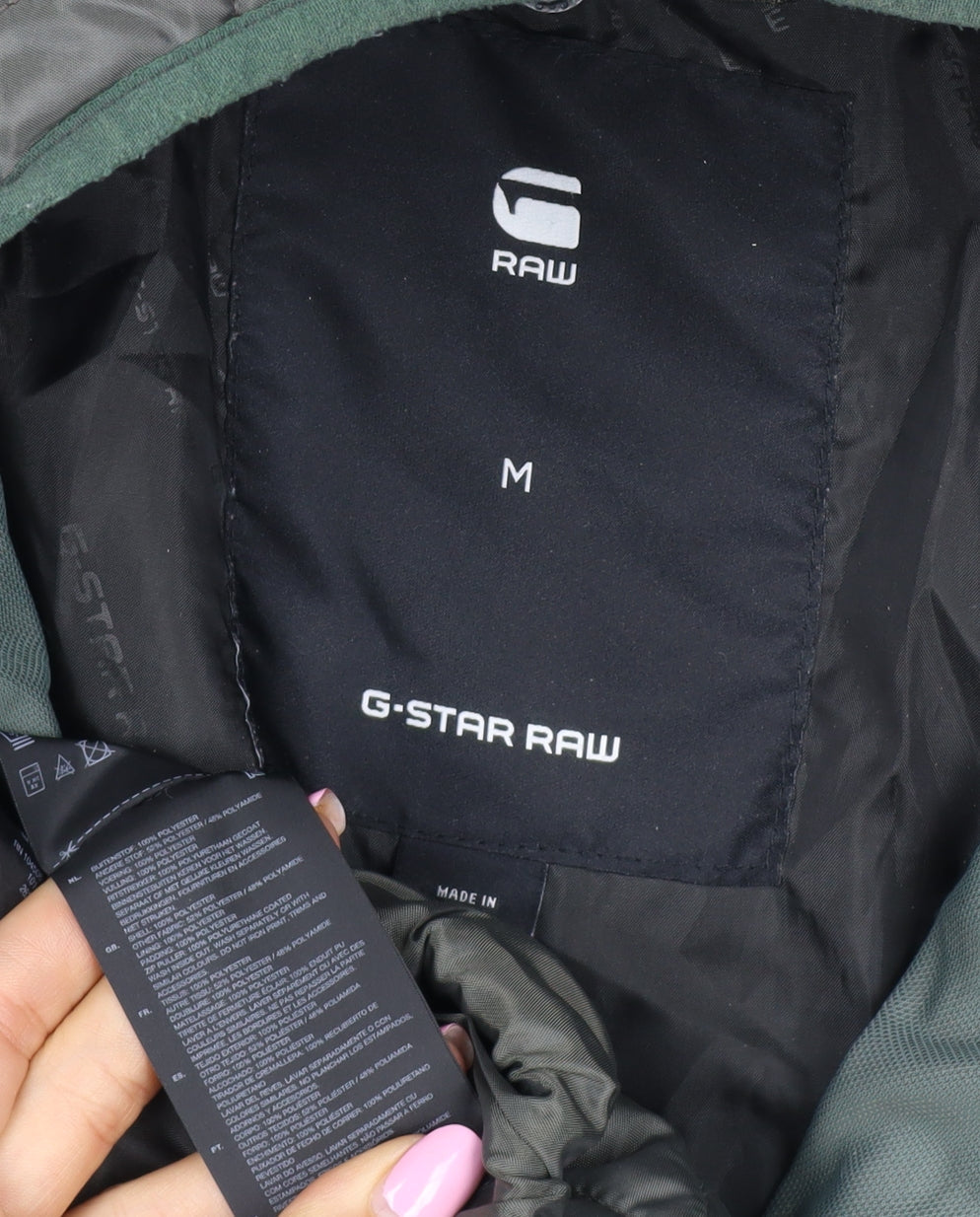 G-Star RAW Men's Green M Quilted Hooded Puffer Jacket