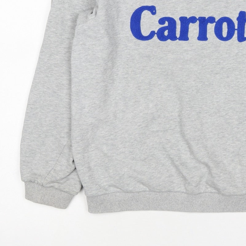 Daphnea Women’s Grey M Carrots Embroidered Cotton Sweatshirt