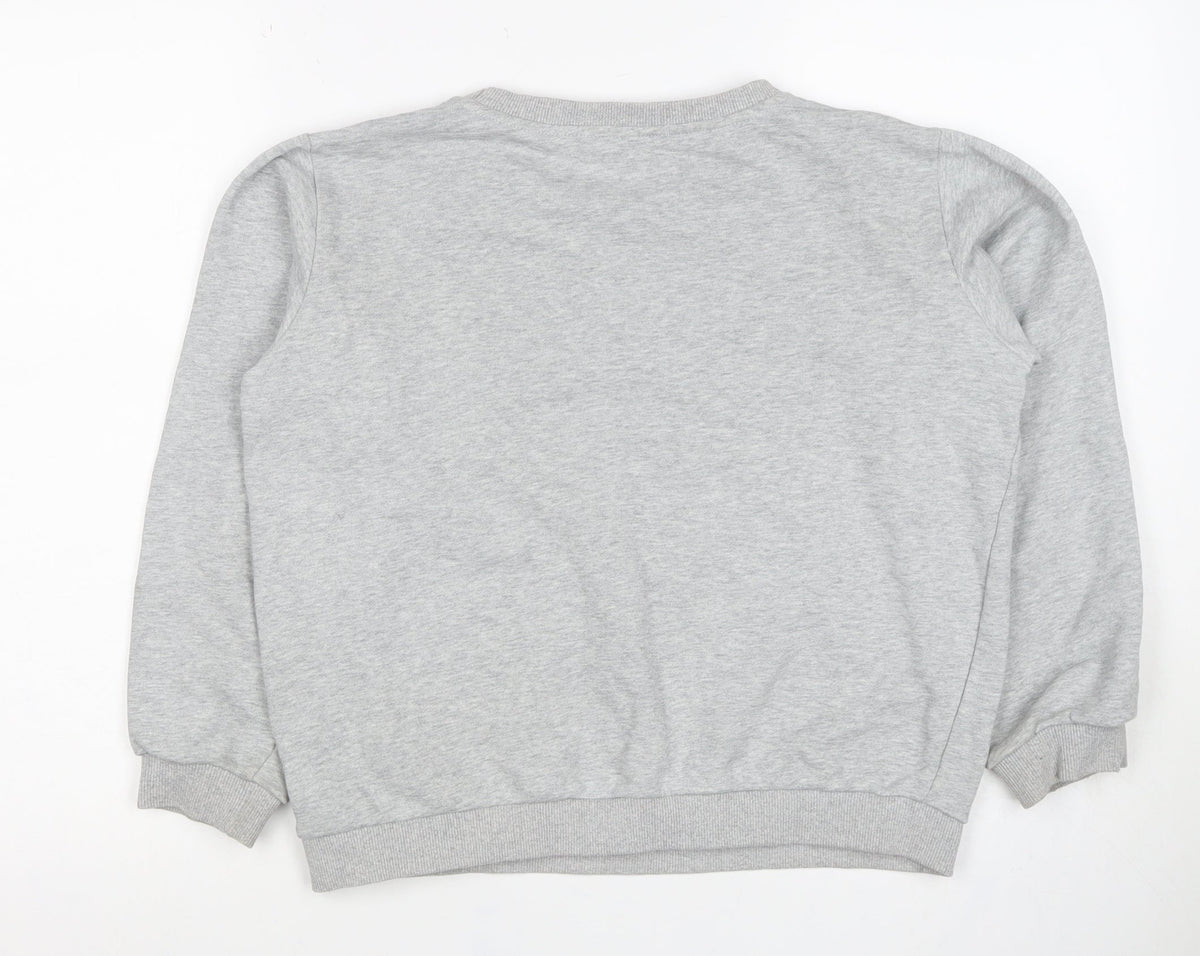 Daphnea Women’s Grey M Carrots Embroidered Cotton Sweatshirt