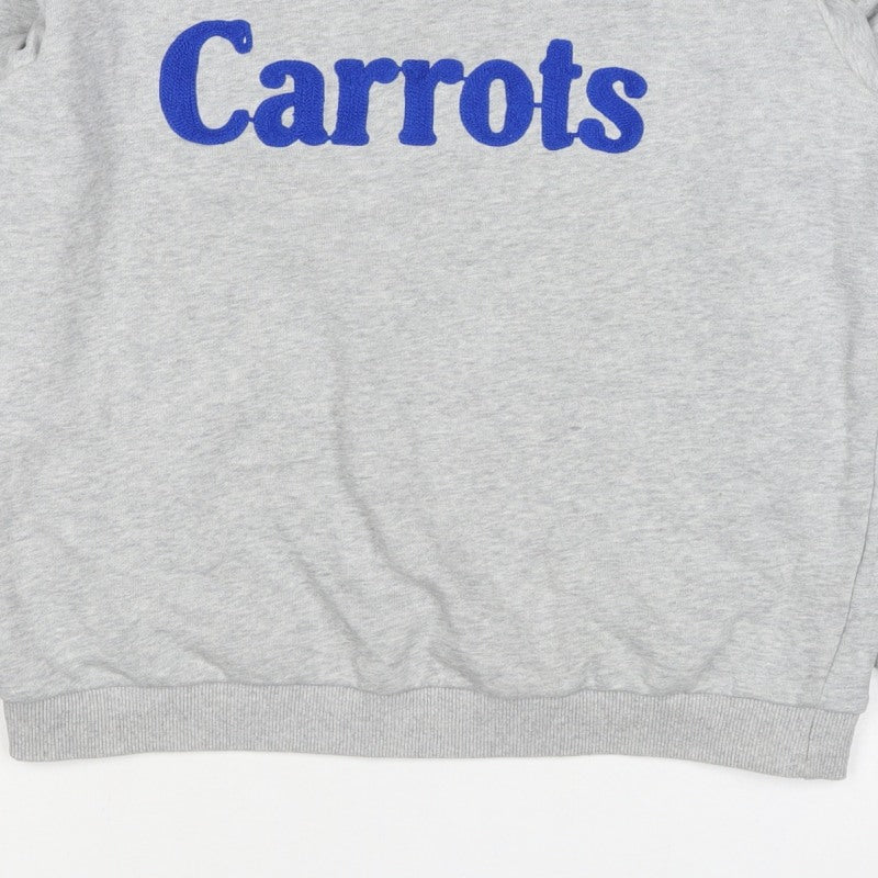 Daphnea Women’s Grey M Carrots Embroidered Cotton Sweatshirt