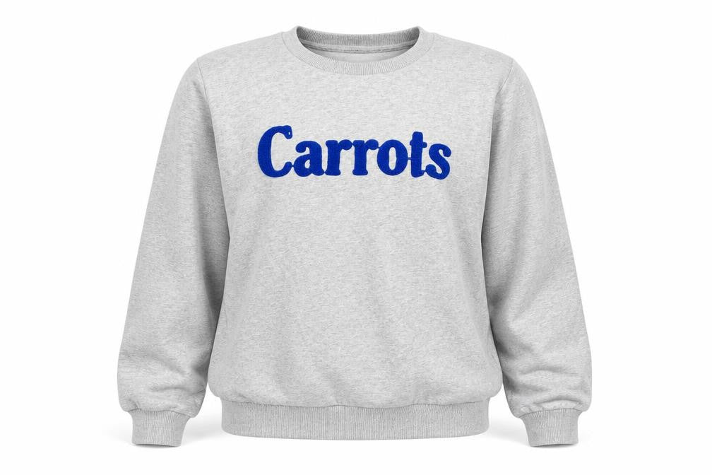 Daphnea Women’s Grey M Carrots Embroidered Cotton Sweatshirt