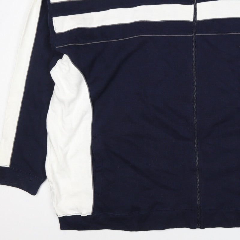Le Shark Men's Blue 4XL Full Zip Striped Cotton Sweatshirt