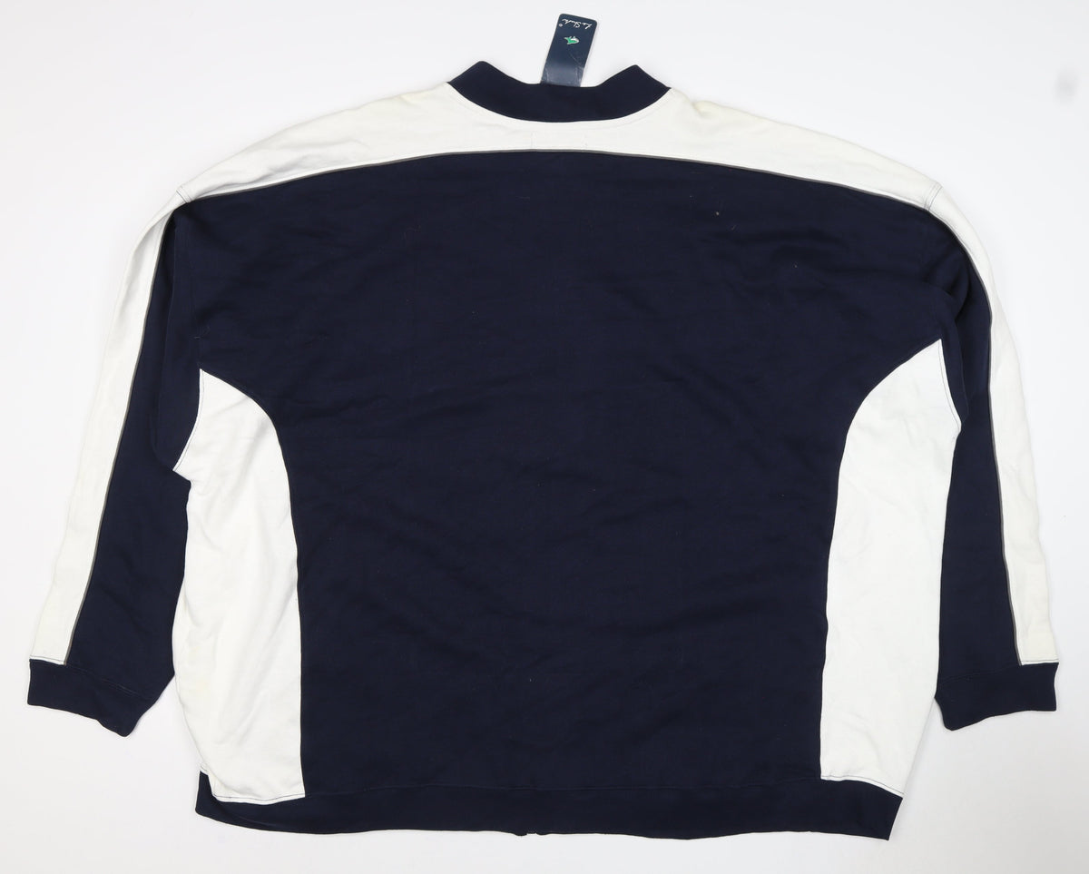 Le Shark Men's Blue 4XL Full Zip Striped Cotton Sweatshirt
