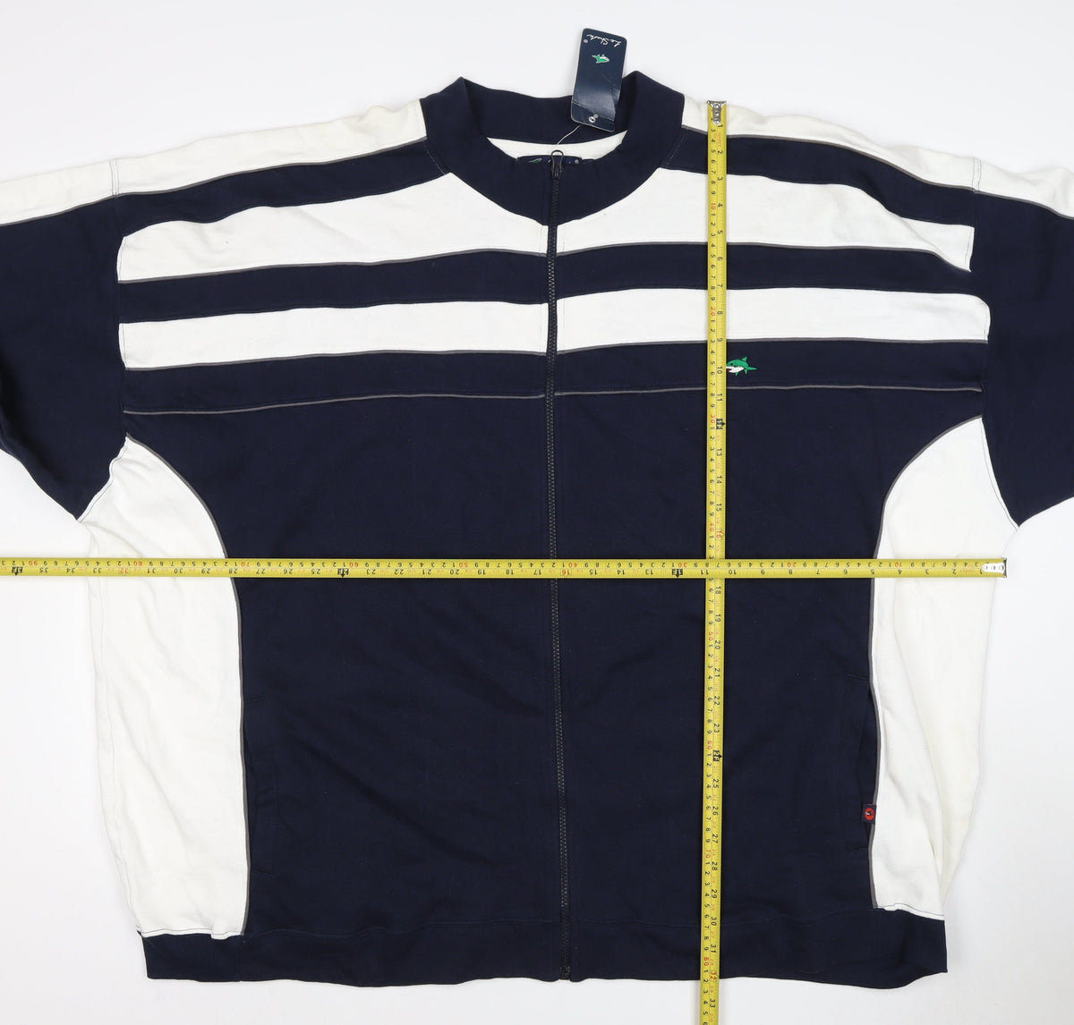 Le Shark Men's Blue 4XL Full Zip Striped Cotton Sweatshirt